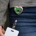 thumbnail image 2 of Black Cat Hiding in Christmas Tree Heart Lanyard Retractable Reel Badge ID Card Holder, 2 of 3