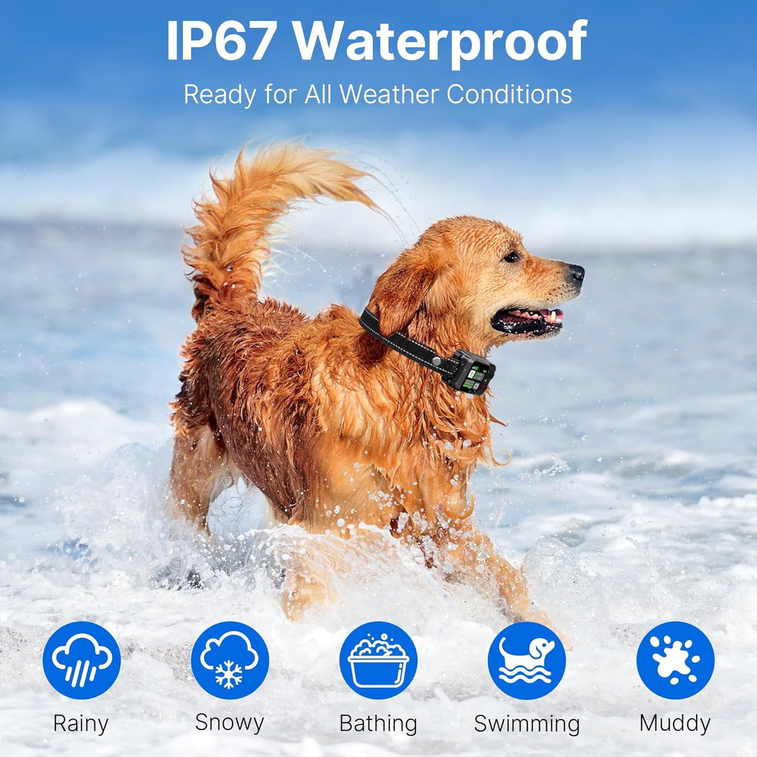 GPS Wireless Dog Fence System, Electric Electric Dog Fence Using GPS Electric Satellite Technology, with a Range of 15-2000m, IPX7 Waterproof Rechargeable Collar Receiver,Outdoor Use Only6