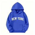 thumbnail image 3 of Amidoa Girls Graphic Hoodie Pullover Hooded Sweatshirt Fleece Oversized Kids Cute Hoodies With Pocket Blue Size 10-11Years, 3 of 6
