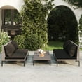 thumbnail image 1 of vidaXL 5 Piece Garden Lounge Set with Cushions Poly Rattan Dark Grey, 1 of 4
