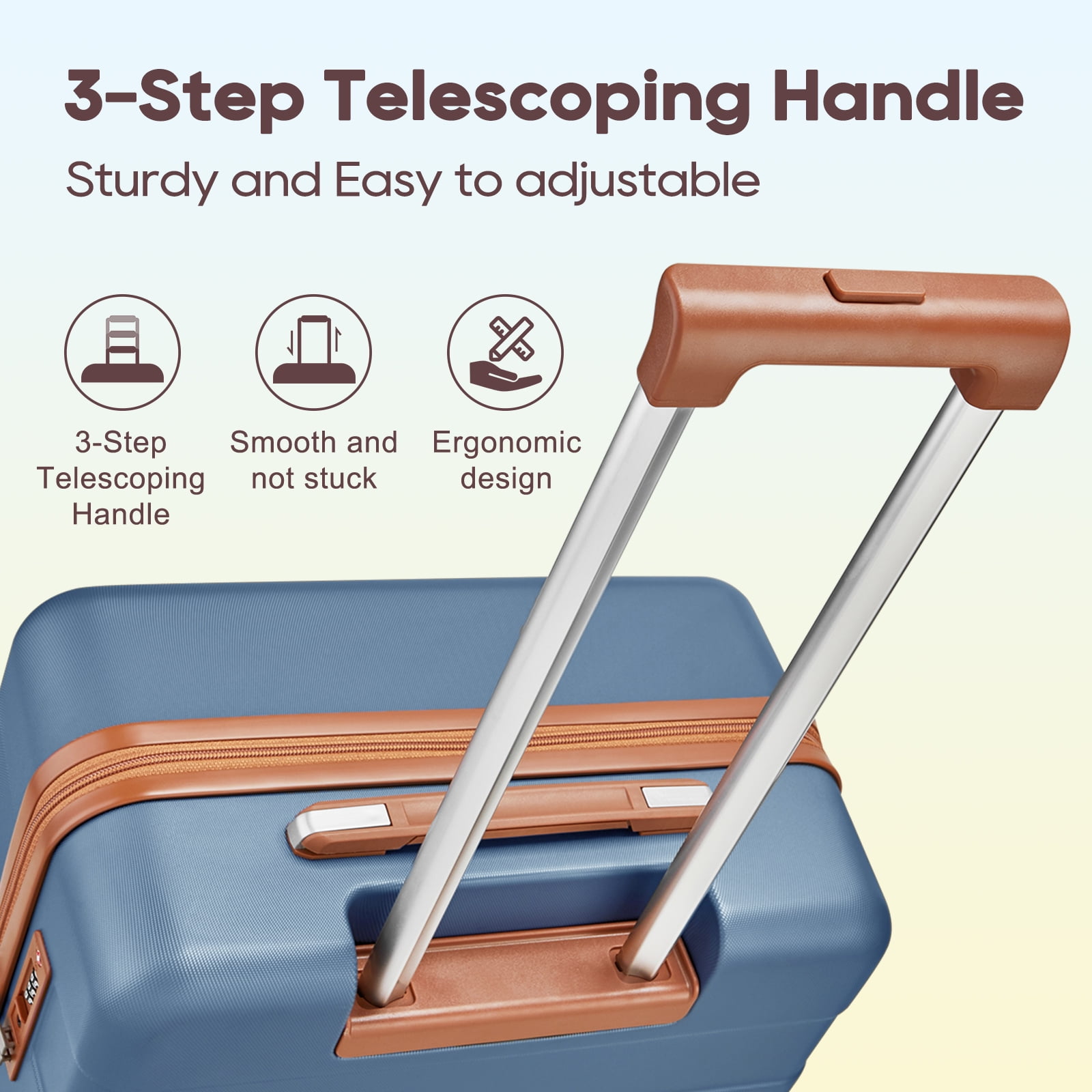 imiomo Carry on Luggage 20 in Carryon Suitcase with Spinner Wheels Hardside 3PCS Set with TSA LockLi(图4)