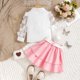 thumbnail image 4 of Odeerbi 3-7 Años Conjunto de Tul Para Niñas Camisa de Manga Larga Falda de Gasa Con Cinturón Conjunto de Tres Piezas Conjunto de Falda Con Lazo, 4 of 7
