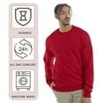 thumbnail image 4 of Unisex Powerblend Crewneck Long Sleeve Sweatshirt, 50/25/25 Cotton/Polyester/Recycled Polyester Fleece Winter Sweater (Stone-Grey , L), 4 of 8