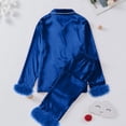 thumbnail image 4 of Hvyesh Family Pajamas Matching Sets Lightweight Silk Satin Pjs Sleepwear Comfy Long Sleeve Button Down Holiday Loungewear, 4 of 5