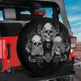 thumbnail image 2 of Lotusprinthandmade Funny Skulls Halloween Spare Tire Cover With Backup Camera Hole, Skull Spare Tire Cover, 2 of 7