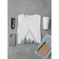 thumbnail image 3 of Triangles In City Skyline Design Men White T-Shirt, Male Medium, 3 of 4