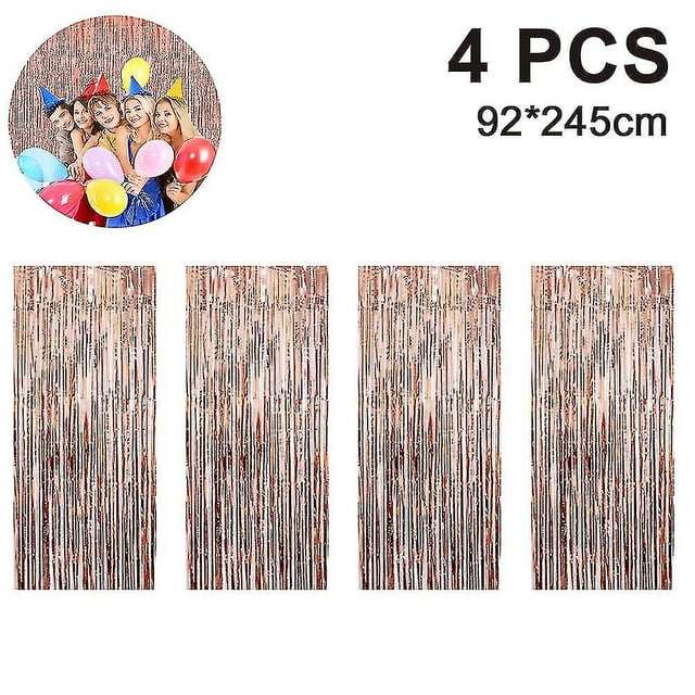 Paquete de 4 decoración de pared de fondo de cortina de seda de lluvia para boda