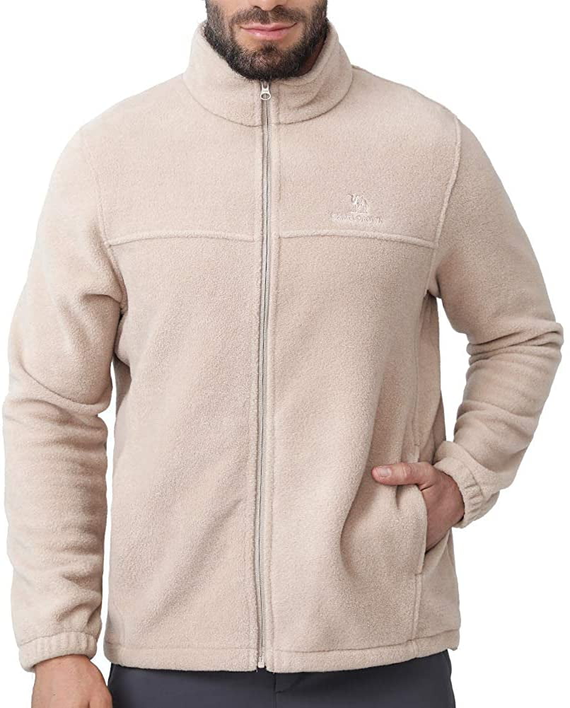 Men's Lightweight Full Zip Soft Polar Fleece Jacket Outdoor Recreation Coat With Zipper Pockets