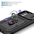 thumbnail image 4 of ELEHOLD Rugged Case for Samsung Galaxy A14 5G,Heavy Duty Hybrid Camera Lens Protector 360° Rotation Ring Holder Card Slot Kickstand Function Anti-Slip Shockproof Armor Case,Black, 4 of 10