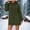 Army Green, variant on Womens Hoodie Sweatshirt Dress, Winter Dress for Women Fleece Lined Hooded Long Sleeve Dress with Front Pockets Loose Warm Winter Outfit