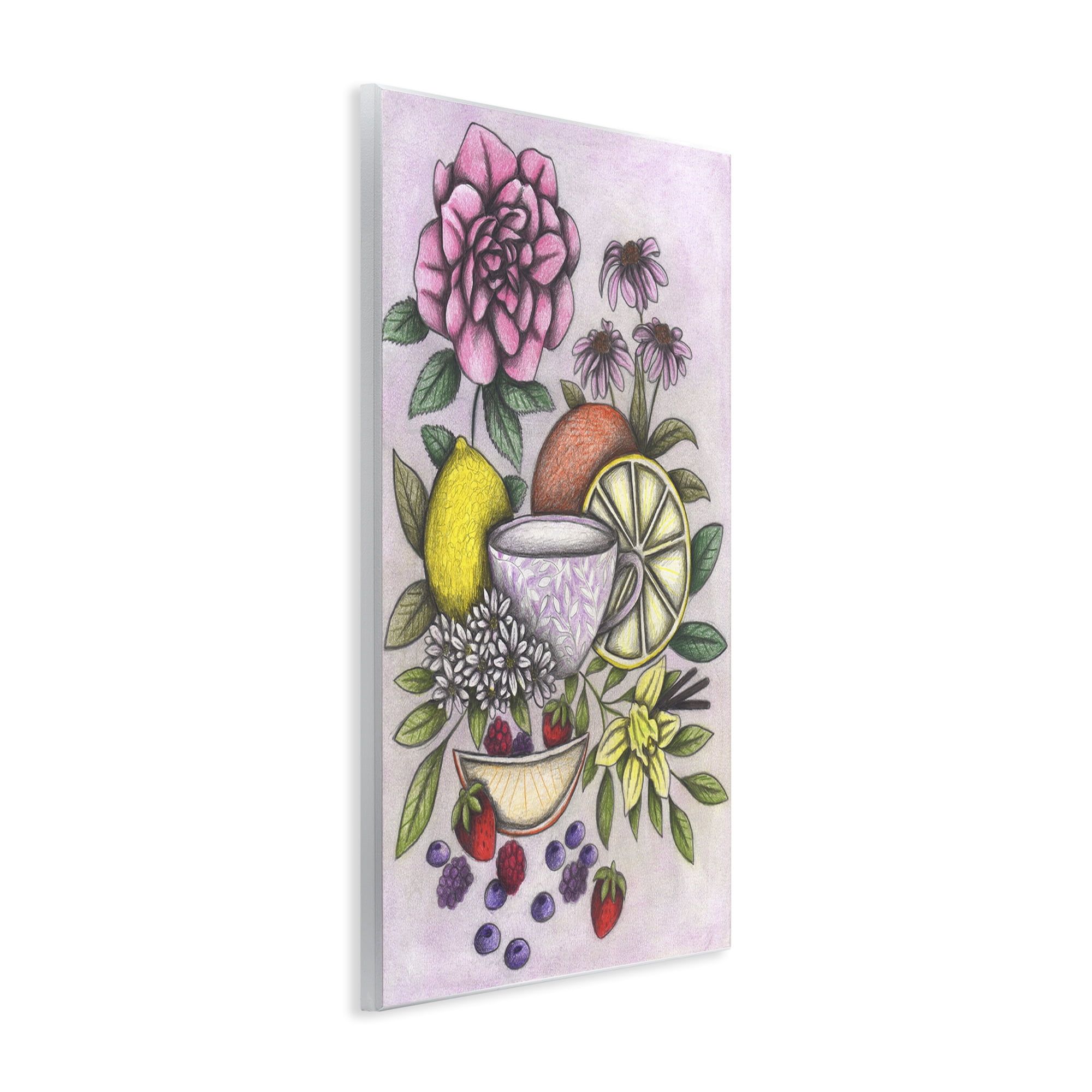 Rococo Tea with Fruits Wall Plaque Art, design by Cecilia Battaini