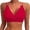 Red, variant on Women's Double Strap Twist Front Bikini Top Solid Black V-Neck Swim Bra for Beach Pool Party Dance Performance,S