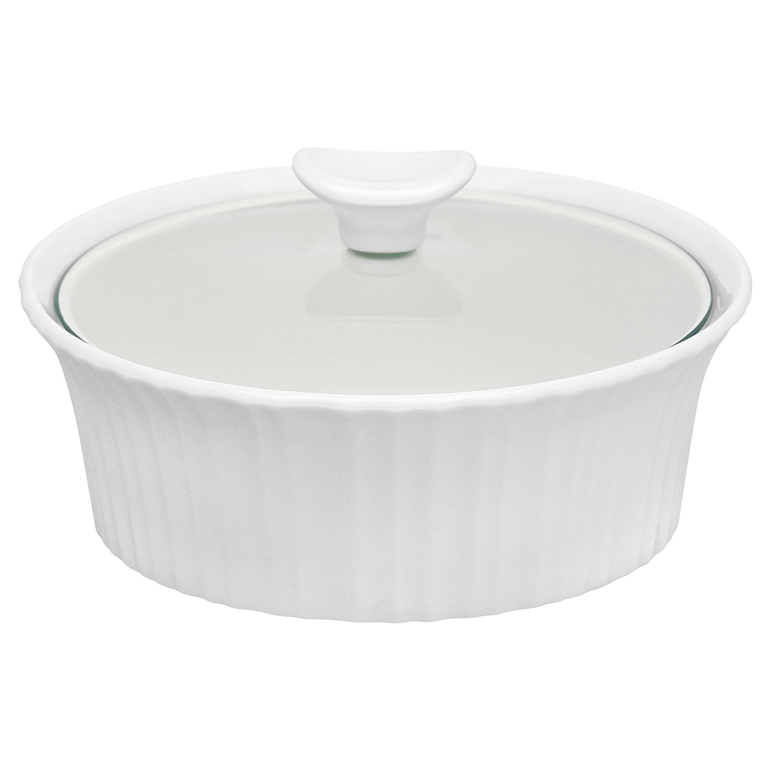 2.5 Qt Corningware 1105935 French White Oval Casserole with Glass Cover 