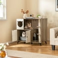 thumbnail image 2 of Gymax Meuble Cache-Litière pour Chat 5-en-1 Armoire à Litière pour Chat Agrandie, 2 of 10