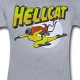 thumbnail image 2 of Hellcat (Marvel Comics) Mens T-Shirt -  Hellcat Flyin Punch Under Name Image (Small), 2 of 3