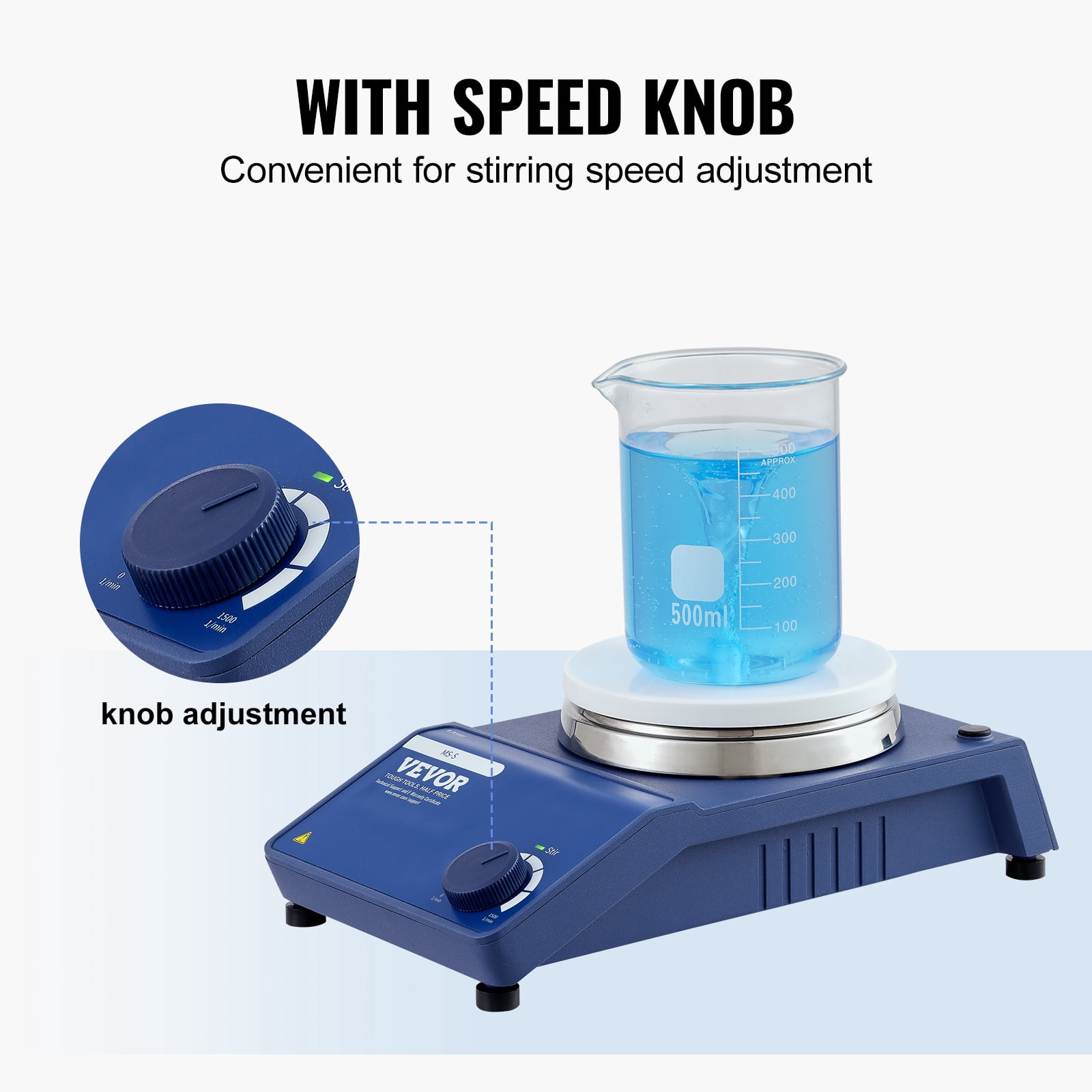 KFFKFF Magnetic Stirrer Stir Plate Kit 0-1500 RPM Adjustable Speed Max 20L