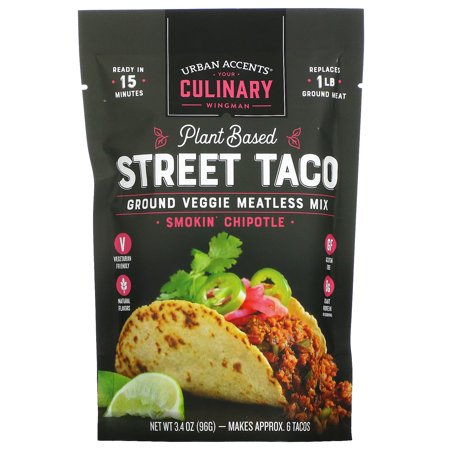 Urban Accents  Plant Based Street Taco  Ground Veggie Meatless Mix  Smokin  Chipotle  3.4 oz (96 g)