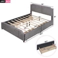 thumbnail image 7 of Queen Size Platform Bed with 4 Side Drawers,Upholstered Velvet Storage Bed Frame with Stud Trim Headboard and Footboard,Solid Wood Slats Support,No Box Spring Needed, 7 of 7