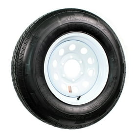 Radial Trailer Tire On White Rim St225 75r15 Lrd 5 Lug On 4 5 Modular Wheel Walmart Com Walmart Com