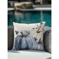 thumbnail image 4 of Outdoor Pillows Waterproof, Navy Blue Pumpkin Fall Bedding Throw Pillows with Insert for Couch Sofa Bed, Thanksgiving Botanical Rustic Vintage 16x16 Inch Pillowcases Decorative Patio Pillow Set of 1, 4 of 8