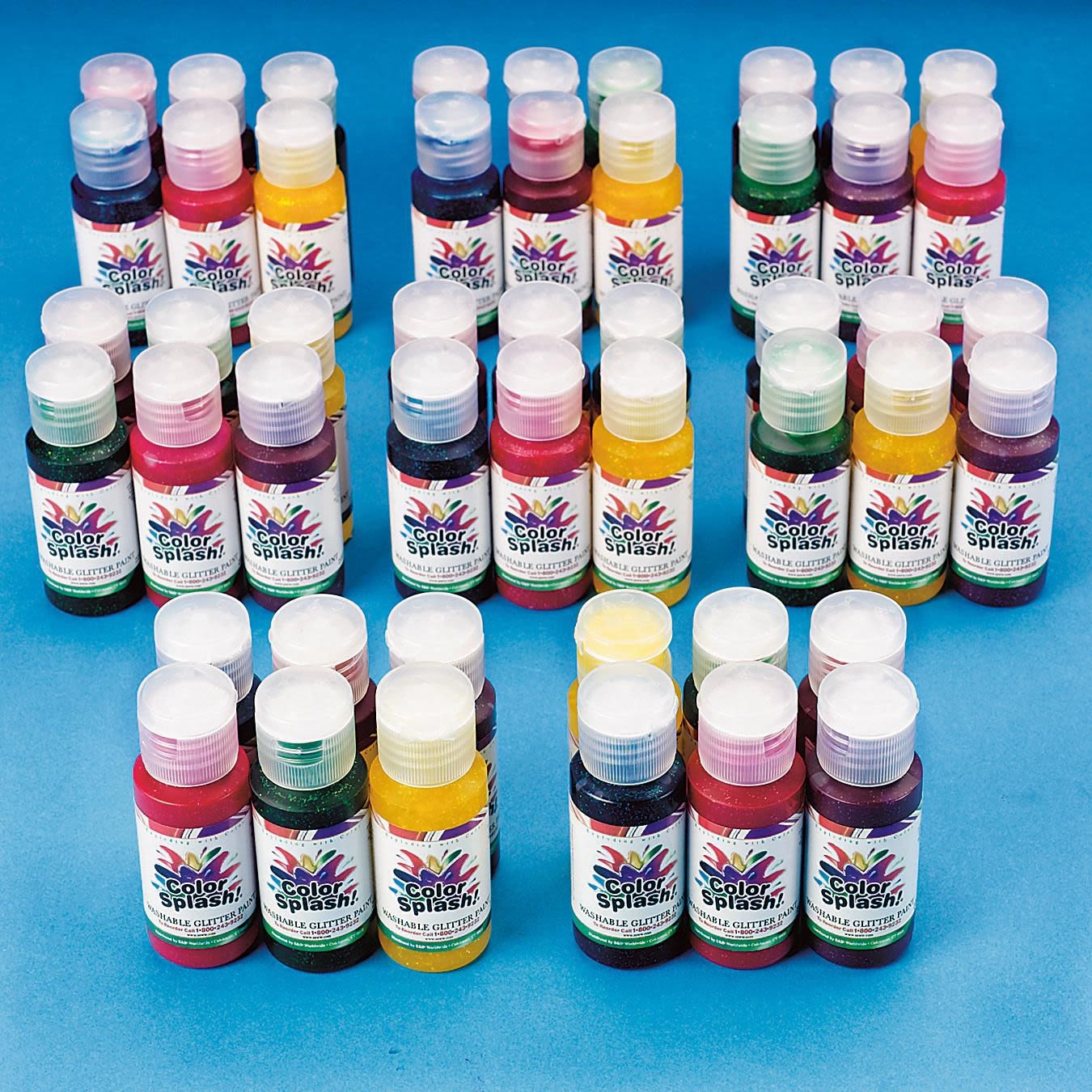 Color Splash!® Assorted Washable Glitter Paint, 1 oz. (Pack of 48)