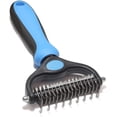 thumbnail image 1 of Pet Grooming Brush - Double Sided Shedding and Dematting Undercoat Rake Comb for Dogs and Cats,Extra Wide, 1 of 7