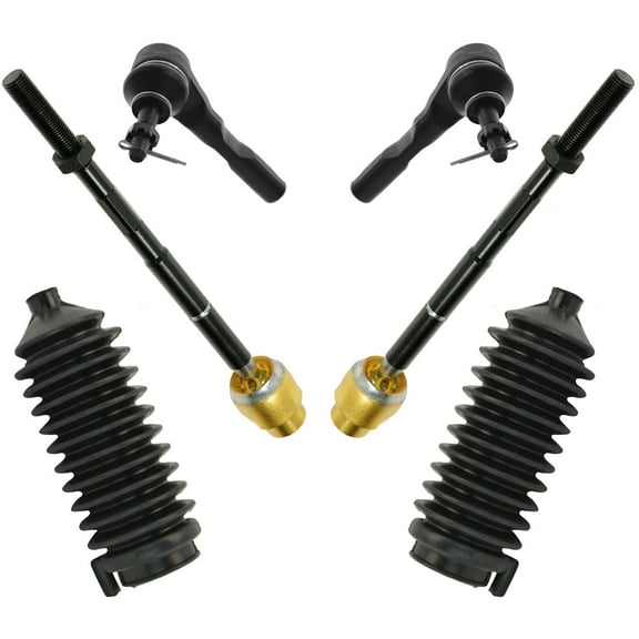 Tie Rod End Inner Outer w/Rack Boot Bellow Kit Set of 6 for 04-10 Chevy Malibu Fits select: 2004-2012 CHEVROLET MALIBU