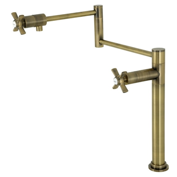 Kingston Brass KS4703ZX Millennium Deck Mount Pot Filler Faucet, Antique Brass