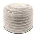 thumbnail image 5 of Jaxx Paran Pouf Ottoman, Small, Faux Fur, Modern Accent, Grey, 5 of 6