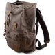 thumbnail image 5 of Vintage Unisex Casual Leather Backpack Canvas Rucksack Bookbag Satchel Hiking Backpack Travel Outdoor Shouder Bag (brown), 5 of 5
