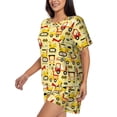thumbnail image 3 of Womens Pajama Sets With Pocket, Funny Construction Vehicles Lounge Sets Short Sleeve Sleepwear PJ Sets for Women, 3 of 6