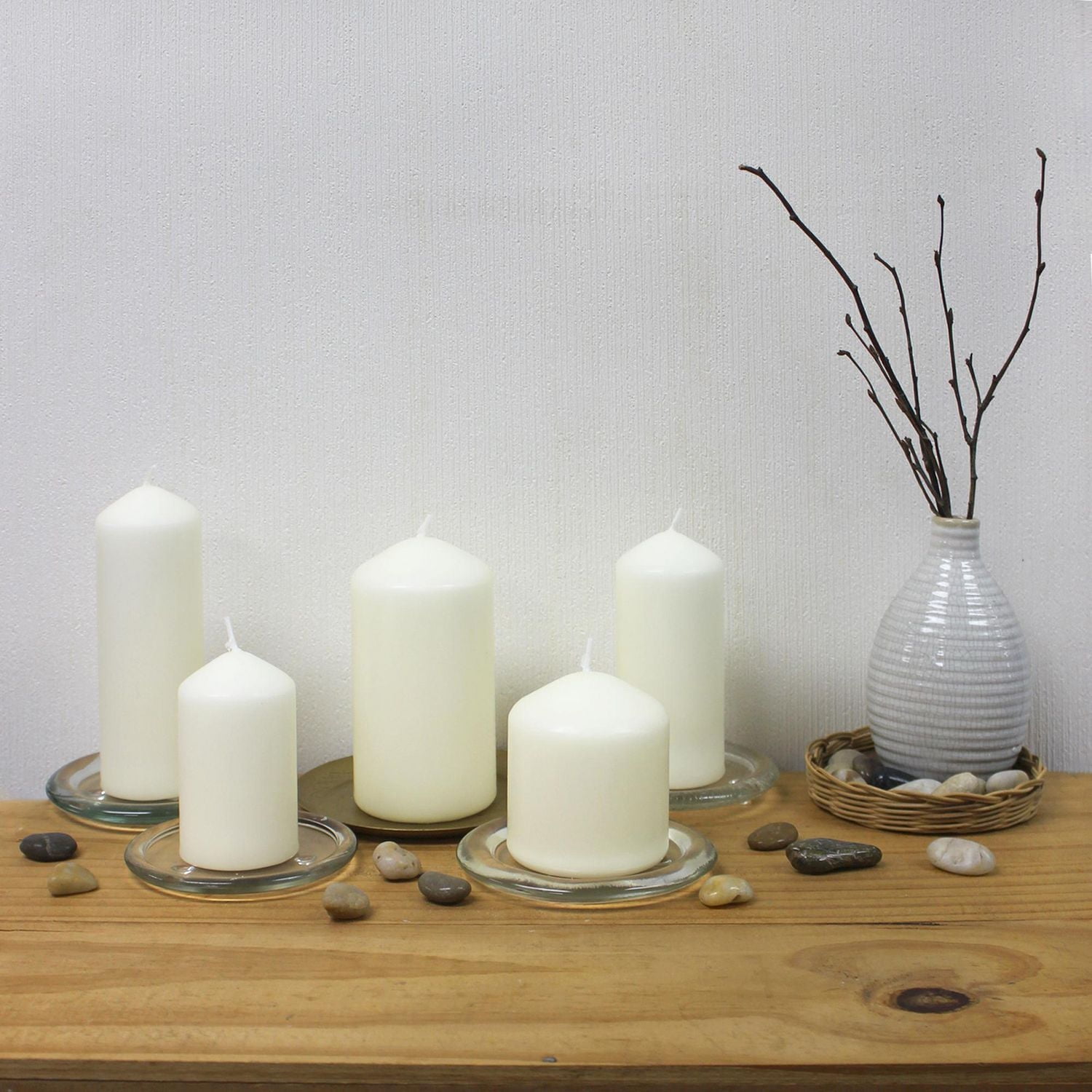 Mainstays Unscented Pillar Candle Set, Pack of 5, various size