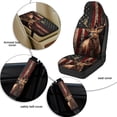 thumbnail image 5 of Xoenoiee Deer Forest American Flag Print PU Leather Car Accessories Set of 5, Anti-Slip Auto Seat Covers Seat Belt Pads Car Armrest Cover for Most SUV Truck Sedan, 5 of 7