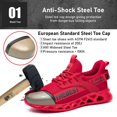 thumbnail image 2 of Zapatos de seguridad con punta de acero para hombres y mujeres, zapatillas de trabajo ligeras, zapatos de trabajo a prueba de pinchazos, botas de trabajo de seguridad para construcción Unisex, 2 of 5