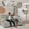 thumbnail image 5 of Chizzysit Loveseat Recliner Sofa Set, Small Leather Couch 3-Seater Manual Seater Recliner, Triple Recliner Chair for Living Room, RV, Home Theater Seating - Beige, 5 of 10