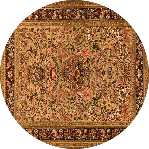 Ahgly Company Indoor Round Persian Orange Traditional Area Rugs, 6' Round