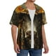 thumbnail image 2 of Fotbe Sunflower Cowboy Hat Cow Camisa Estampada de Manga Corta para Hombre, Casual de Verano, Estilo Playero, Sin Arrugas-Large, 2 of 5