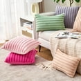 thumbnail image 3 of Holzlrgus Throw Pillow Covers Decorative Faux Fur Set of 2 12x20 Inch Pillow Covers, Soft Pink Lumbar Plush Striped Pillowcases for Couch Sofa Bed Living Room, Fluffy Cute Home Boho Accent Fuzzy Decor, 3 of 6