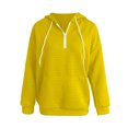 thumbnail image 5 of Jalioing Womens Plus Size Hoodies Long Sleeve Raglan Shirt Hooded Sweatshirt Oversized Pullover Tops S-5XL (X-Large, Yellow), 5 of 5