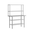 thumbnail image 2 of Flash Furniture Portable Prep and Work Table with NSF Certified 18 Gauge Stainless Steel Top Shelf and Double Overshelves, 2 Galvanized Steel Undershelves, 2 of 9