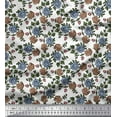 thumbnail image 1 of Soimoi Poly Georgette Fabric Leaves & Floral Block Print Fabric by The Yard 42 Inch Wide, 1 of 3