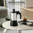 thumbnail image 3 of Moka Pot, 150ml Aluminum Plastic 3 Cups Efficient Stovetop Coffee Maker  for Kitchen, 3 of 7
