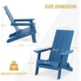 thumbnail image 5 of Dycanpo Folding Adirondack Chairs Set of 2, Hdps Poly Outdoor Chair Weather Resistant, Navy Blue, 5 of 8