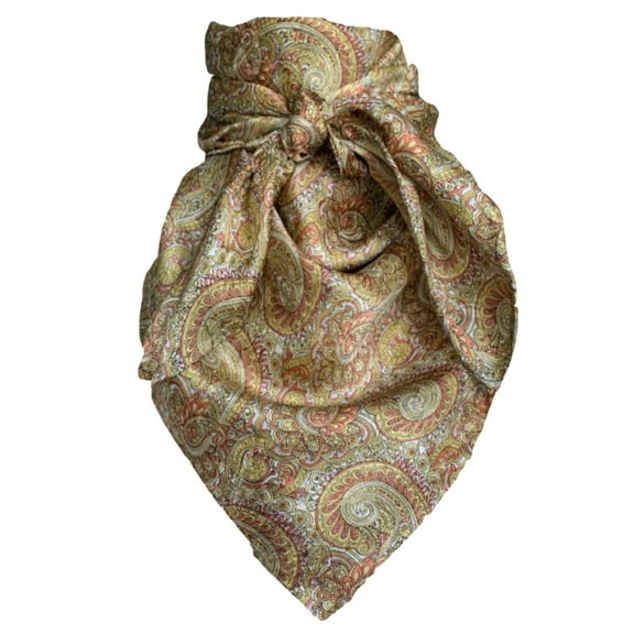 WYOMING TRADERS Paisley Brass/Bronze Regular Jacquard Silk Scarf (PBB)