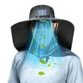 thumbnail image 3 of Wide Brim Sun Hat with Fan Outdoor Solar Powered USB Charging Fishing Hat with Neck Flap for Men Women, 3 of 4