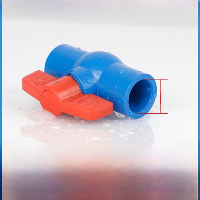 Válvula de bola de PVC, tubería de suministro de agua, válvula de plástico, enchufe de interruptor, tuberías de agua superiores e inferiores, tubería recta