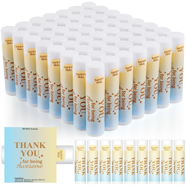 Bálsamo labial DMSKY Appreciation Gifts Bulk, 60 unidades con sabor a vainilla