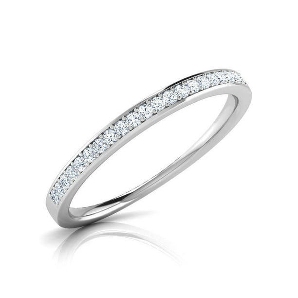 JeenMata Diamond Wedding Band, Real Diamond, 10k White Gold, Wedding