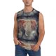 thumbnail image 1 of Fotbe Elephant in Smoke Men's Camiseta sin Mangas Estampada para Hombres, Playera Casual para Gimnasio, Entrenamiento, Playa-Medium, 1 of 7