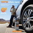 thumbnail image 3 of Inflador de Neumáticos NEXPOW, Bomba de Aire de 150 PSI con Manómetro, Compresor de Aire Inalámbrica con Doble Alimentación luz LED y Apagado para Motocicleta, Coches, Bicicletas y Balones, 3 of 8